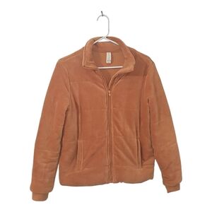 Altar'd State Corduroy Quilted Jacket Crop Full Zip High Neck Rust Orange Small